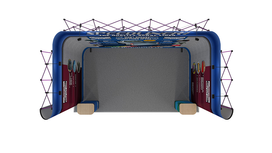 Top View of U-Shaped Exhibition Stand 5m x 3m With XL Jumbo Pop Up Display Stands